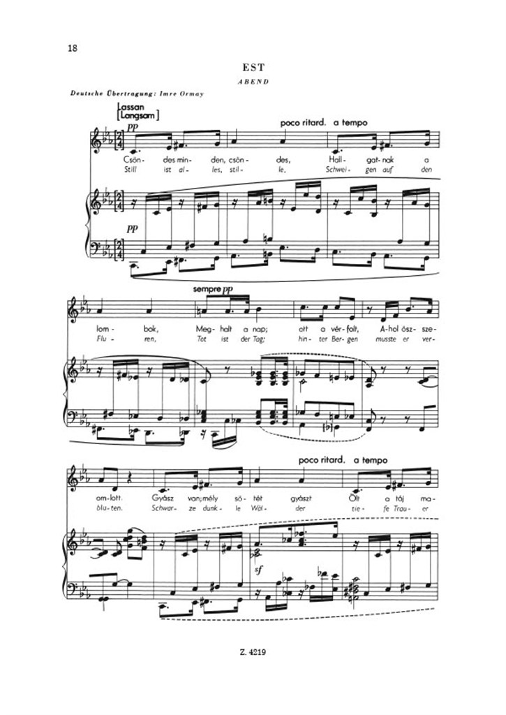 Der Junge Bartok I Ausgewählte Lieder